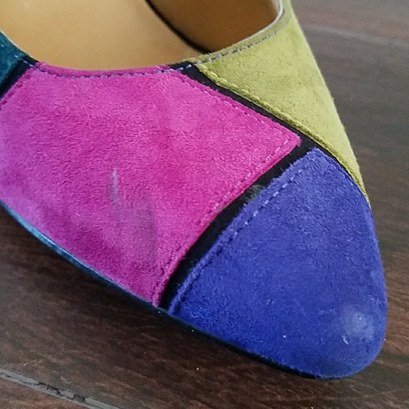 Multi-Colored Suede Nine West Heels - Picture 6 of 7
